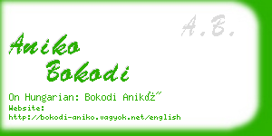 aniko bokodi business card